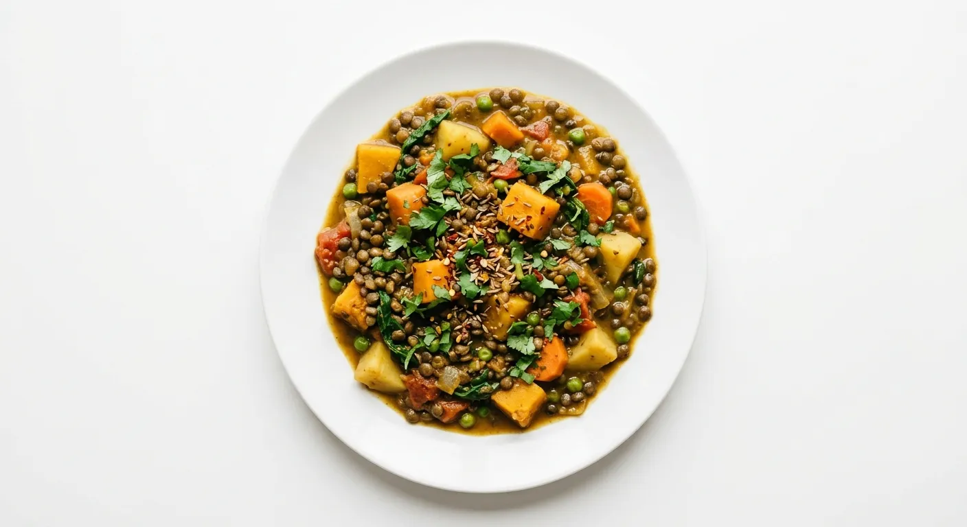 Curry de lentilles et légumes