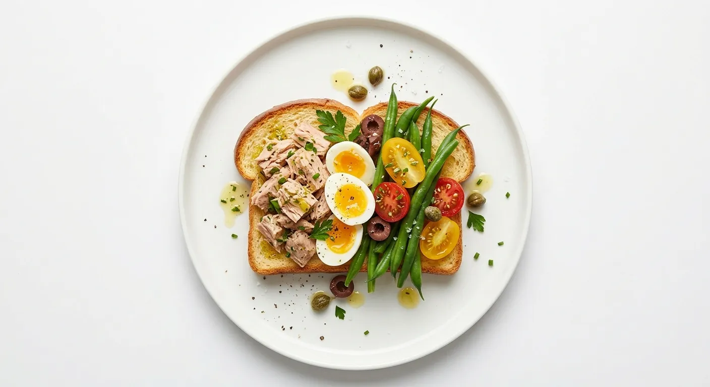 Deconstructed Tuna Niçoise Sandwich with Olive Oil Brioche