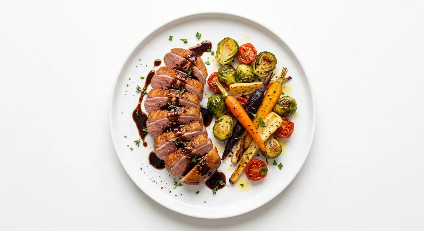 Duck Breast with Balsamic Glaze and Roasted Vegetables