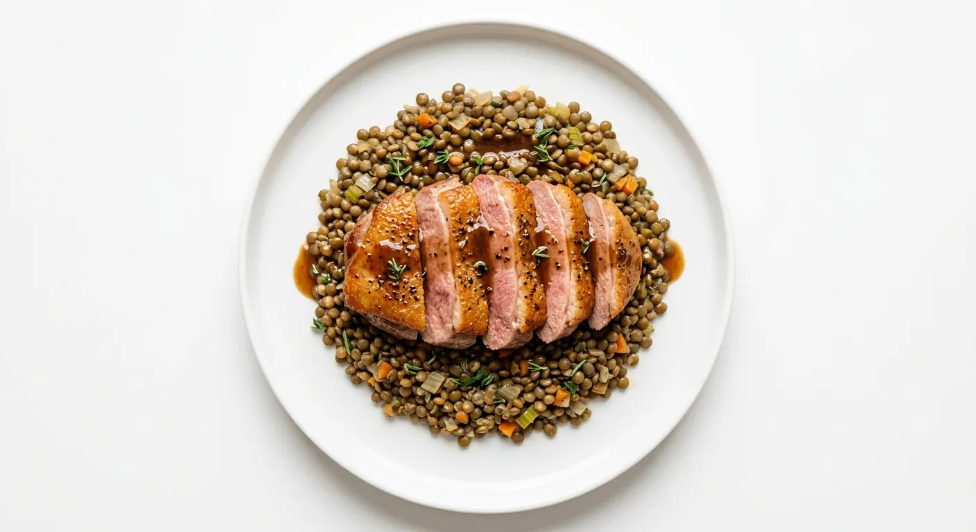 Duck Breast with Herb-Infused Lentils