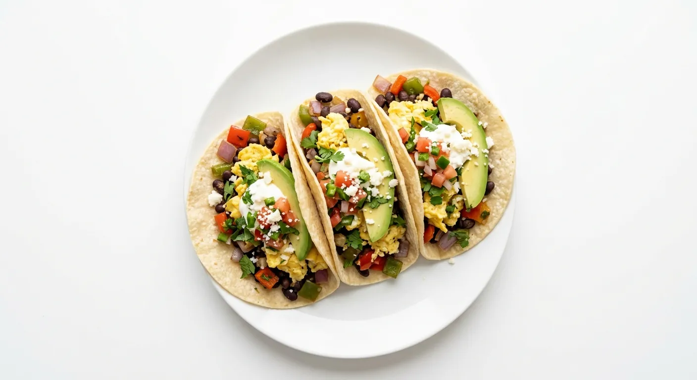Egg and Bean Veggie Tacos