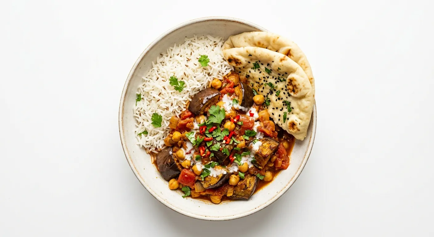 Spicy Eggplant and Chickpea Curry