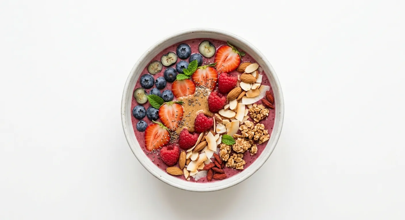 Elegant Winter Berry and Almond Smoothie Bowl