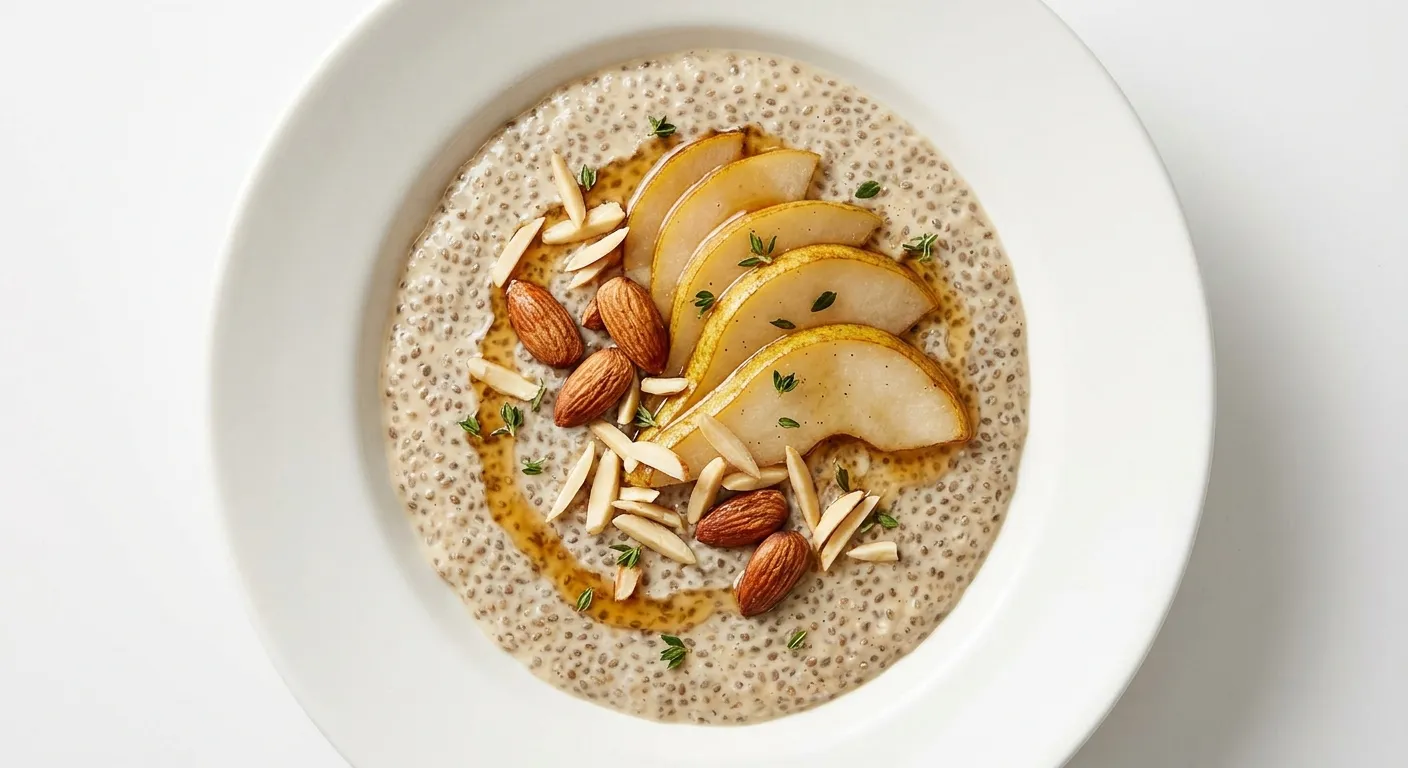 Elegant Winter Pear and Almond Chia Pudding