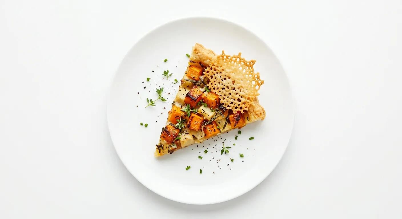 Elegant Roasted Butternut Squash and Celery Root Tart with Parmesan Crisp