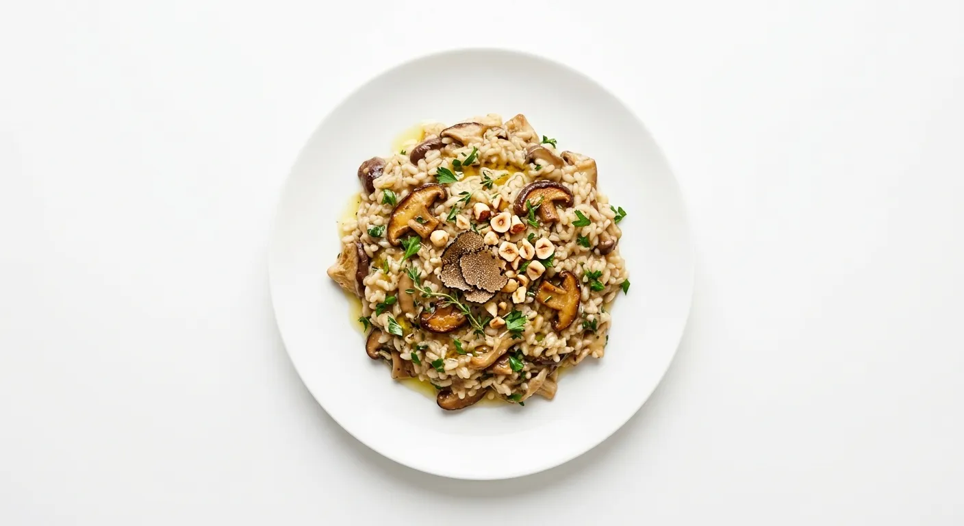 Elegant Vegan Mushroom Risotto with Truffle Oil