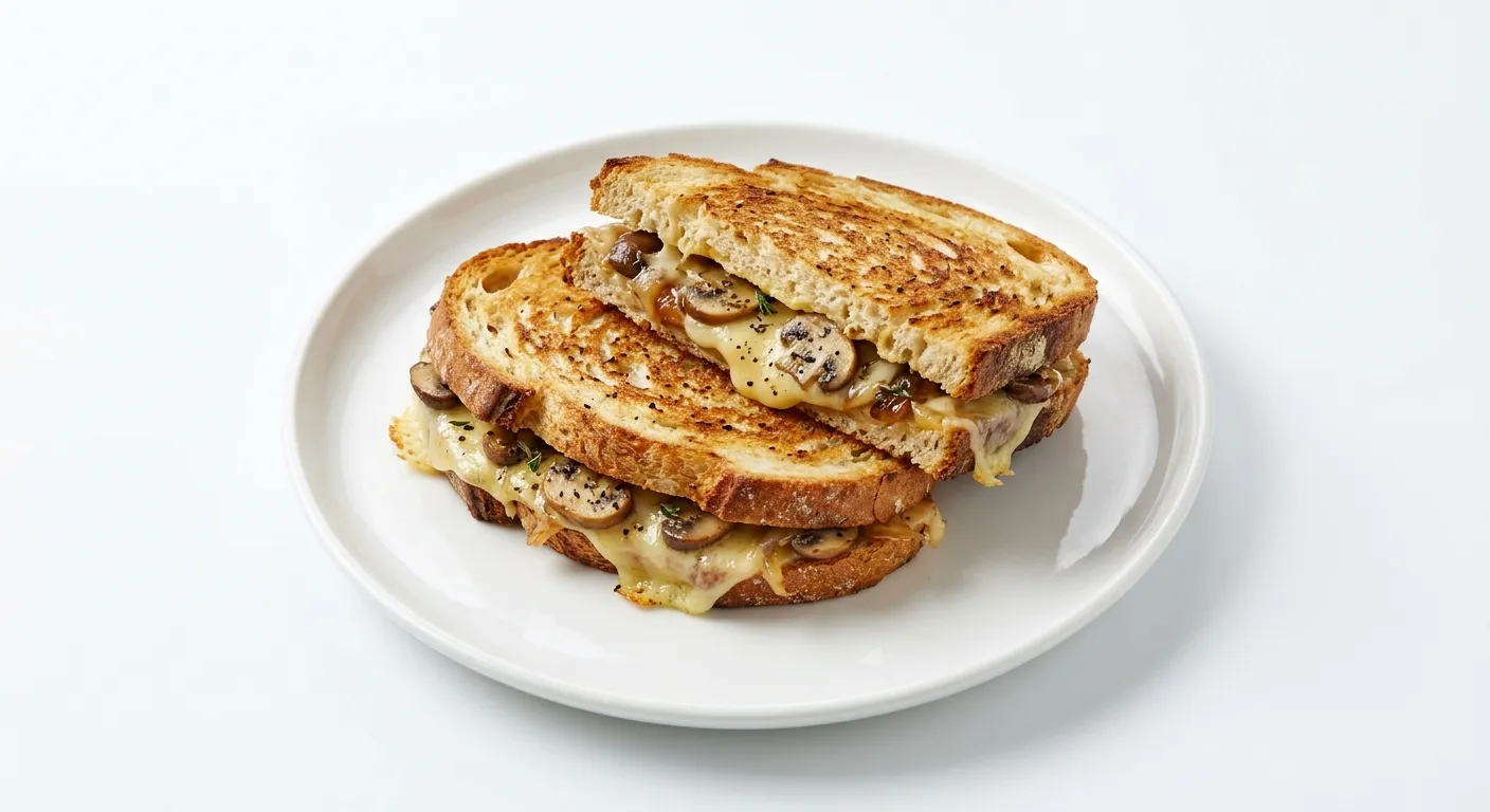 Spicy Emmental and Mushroom Cheese Toastie