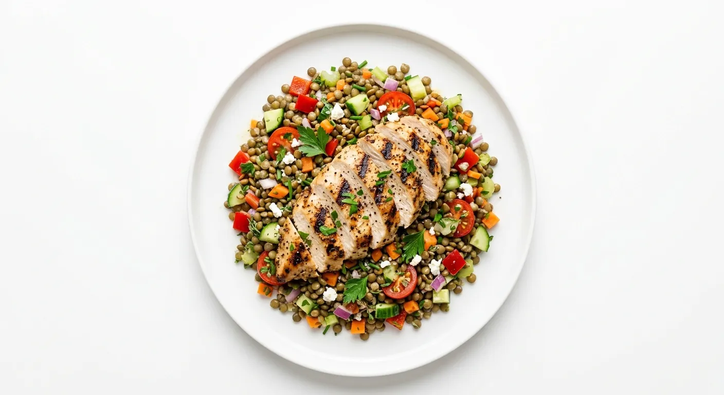 French Lentil Salad with Grilled Chicken