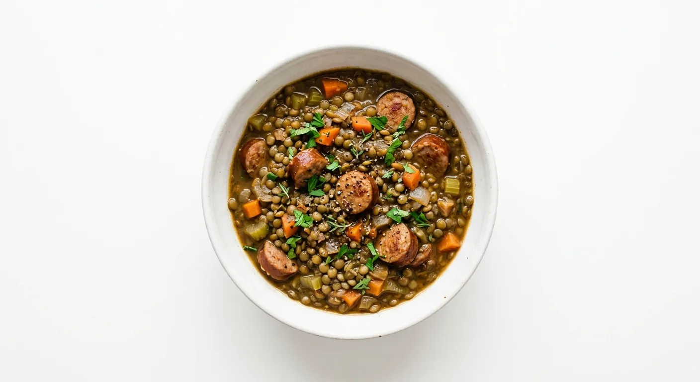 Hearty French Lentil Stew with Sausage