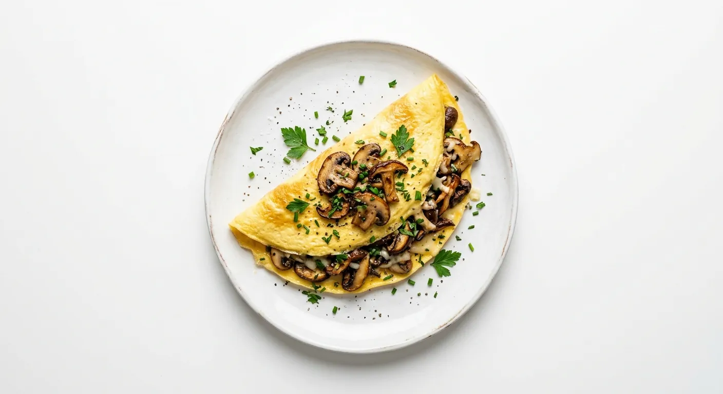 French Omelette with Seasonal Mushrooms and Herbs