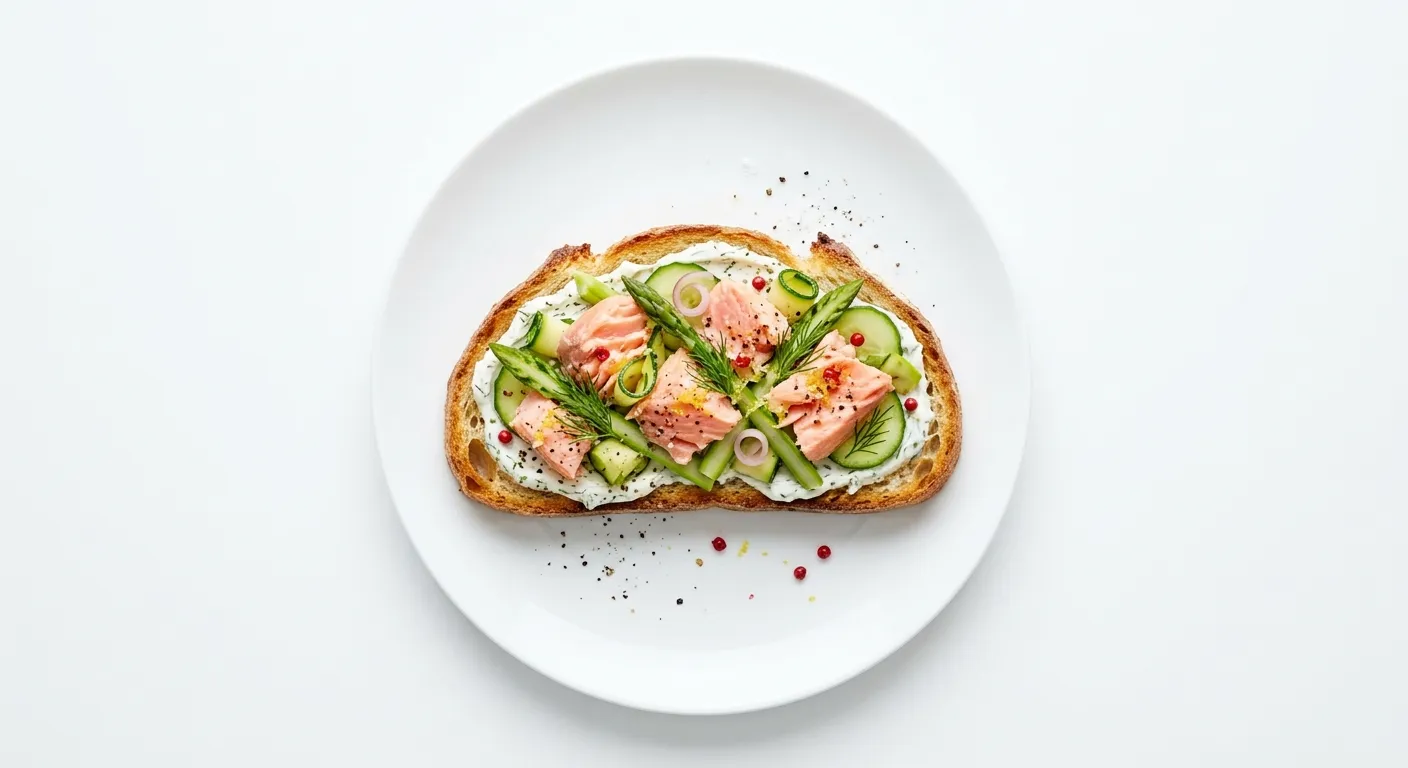 French Salmon and Vegetable Tartine