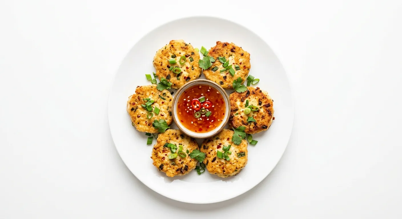 Golden Tofu Cakes with Homemade Sweet Chili Sauce