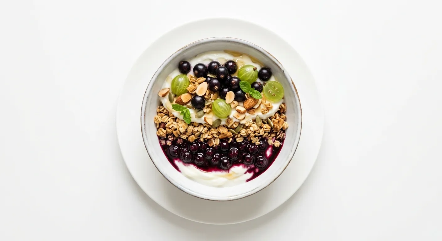 Gooseberry and Blackcurrant Breakfast Parfait
