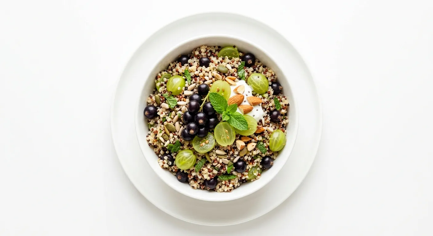 Gooseberry and Blackcurrant Quinoa Bowl