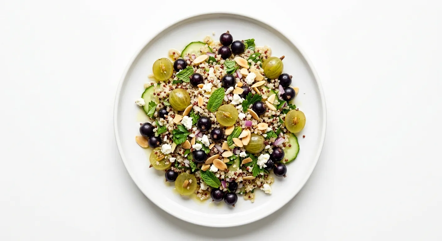 Gooseberry and Blackcurrant Quinoa Salad