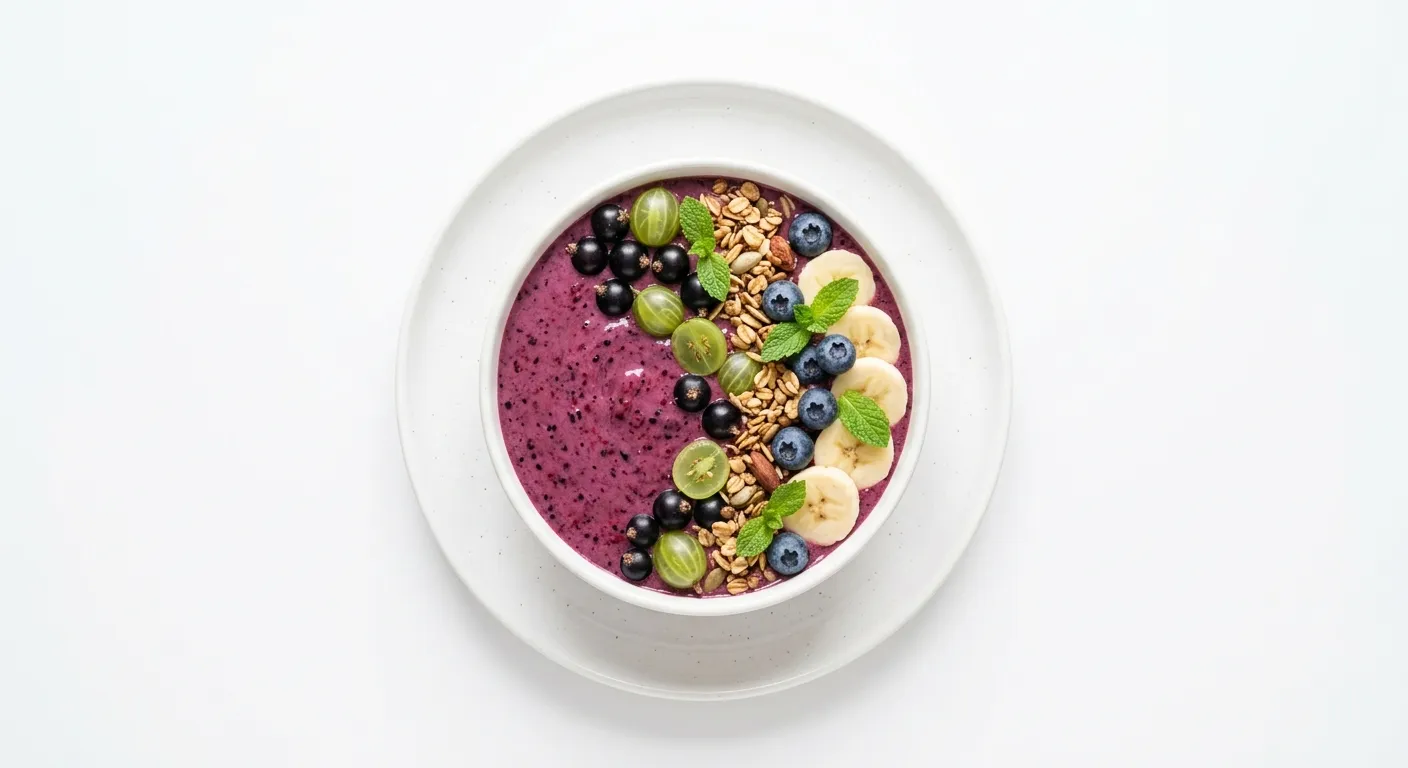 Gooseberry and Blackcurrant Smoothie Bowl