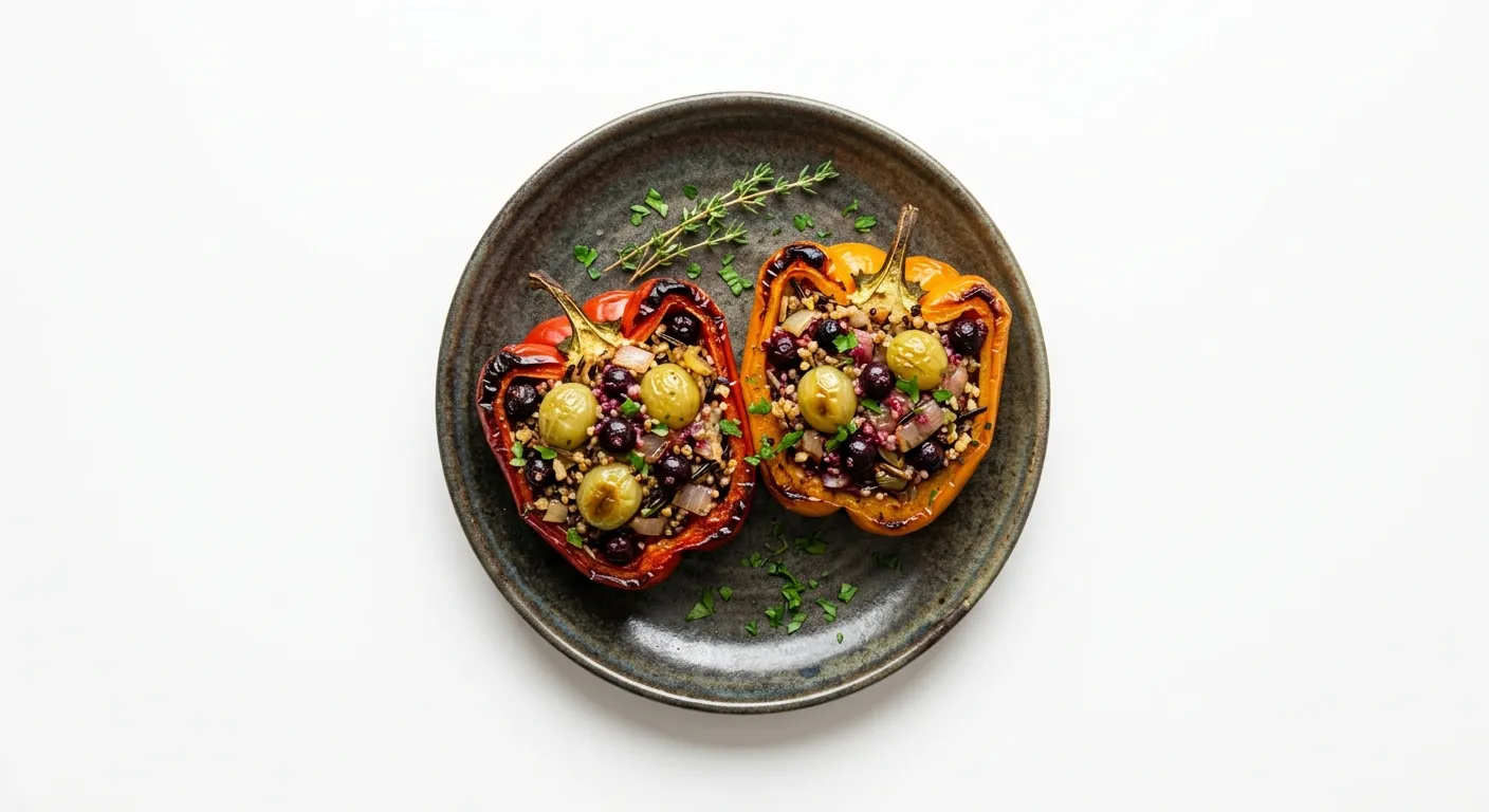Gooseberry and Blackcurrant Stuffed Bell Peppers