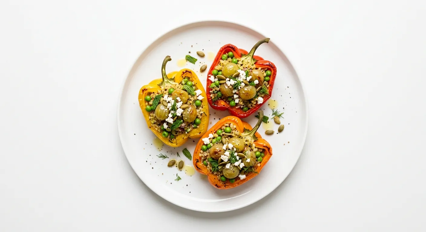 Gooseberry and Pea Stuffed Bell Peppers