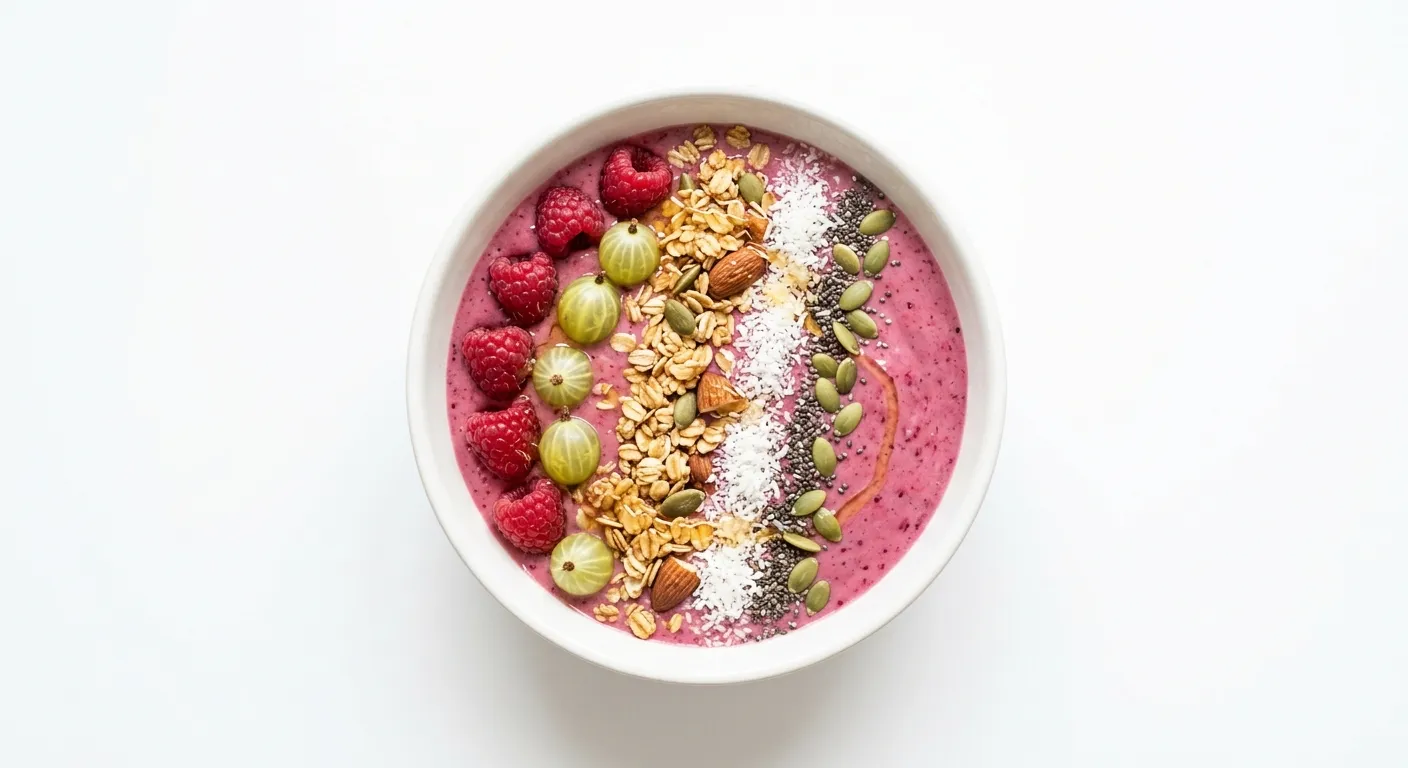Gooseberry and Raspberry Smoothie Bowl
