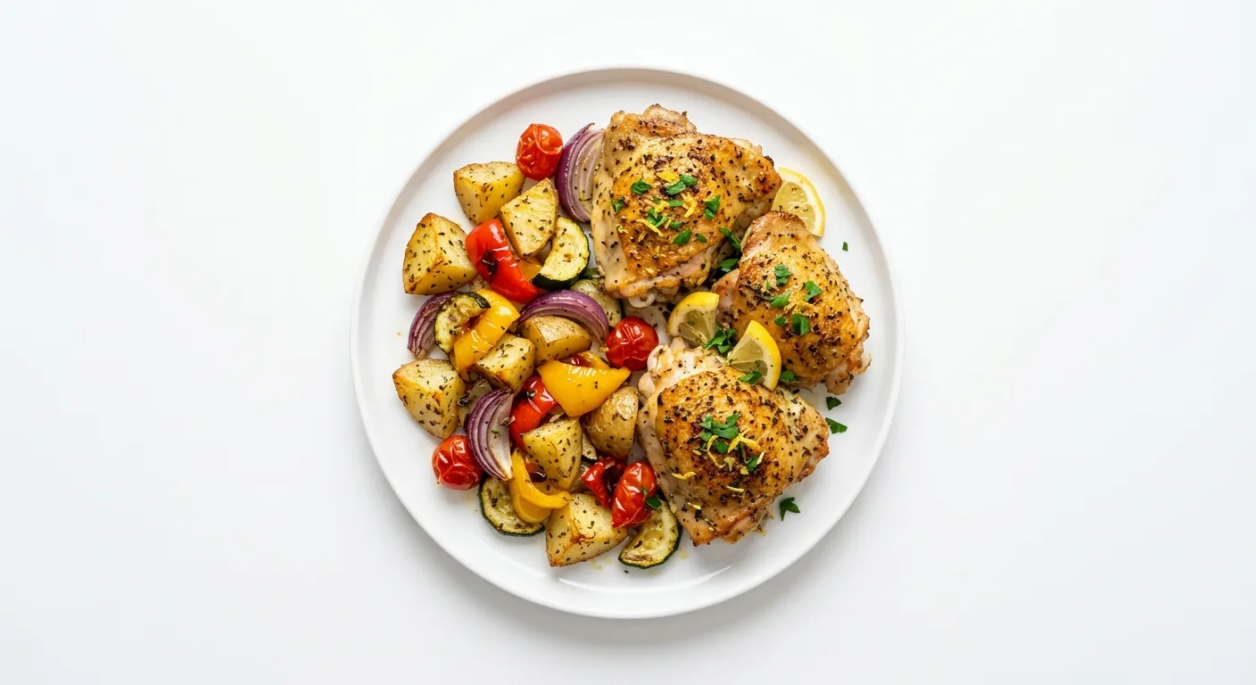 Greek Lemon Herb Chicken with Roasted Vegetables