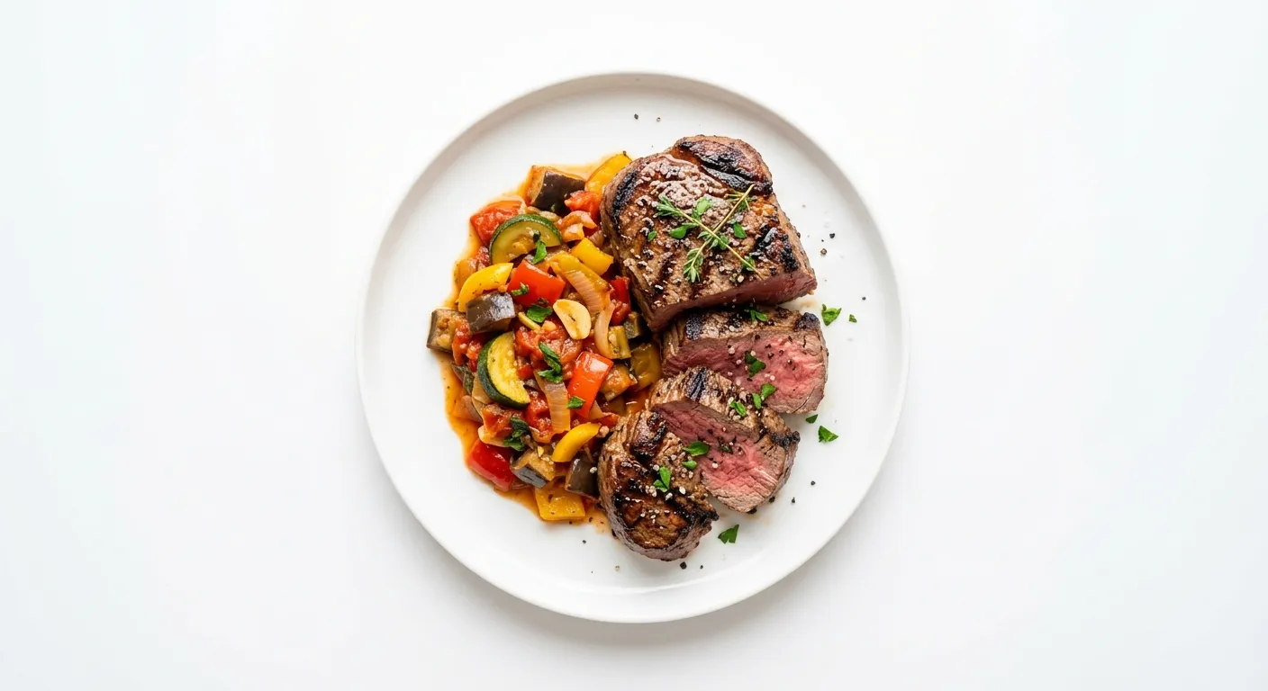 Grilled Beef Tenderloin with Autumn Vegetable Ratatouille