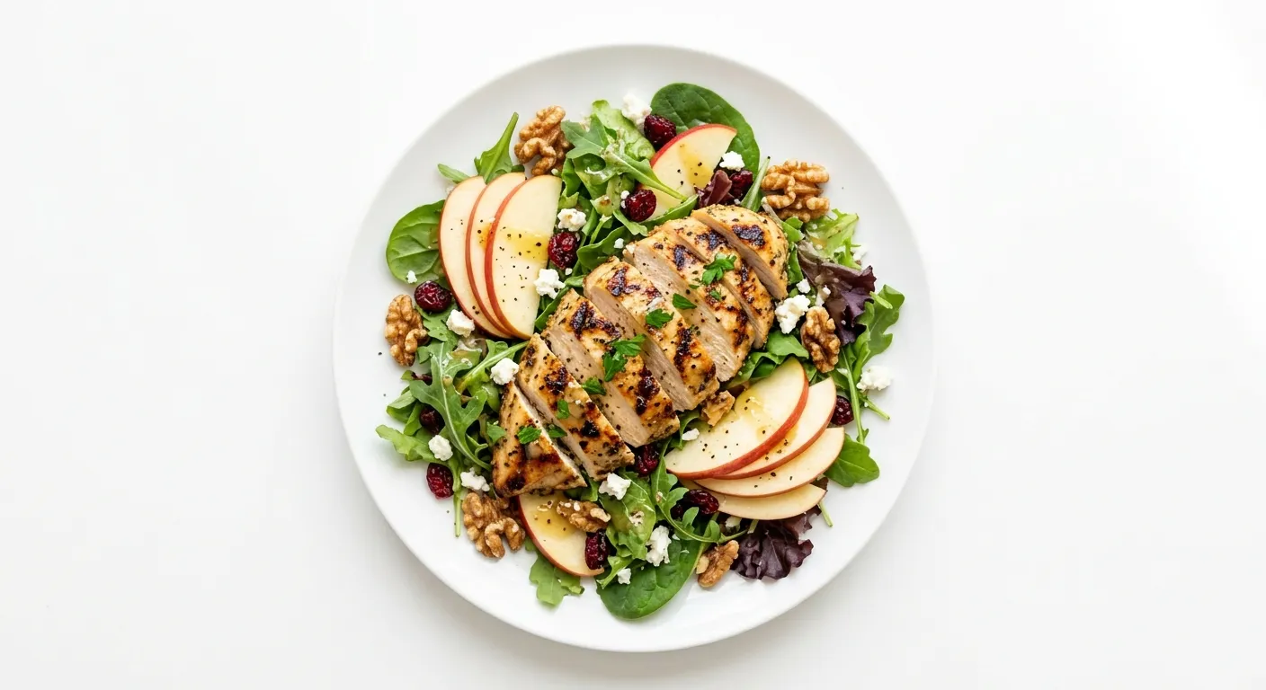 Grilled Chicken Salad with Apple and Walnuts