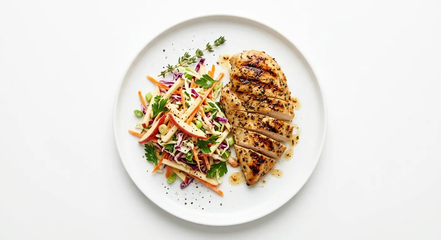 Grilled Chicken with Apple and Carrot Slaw