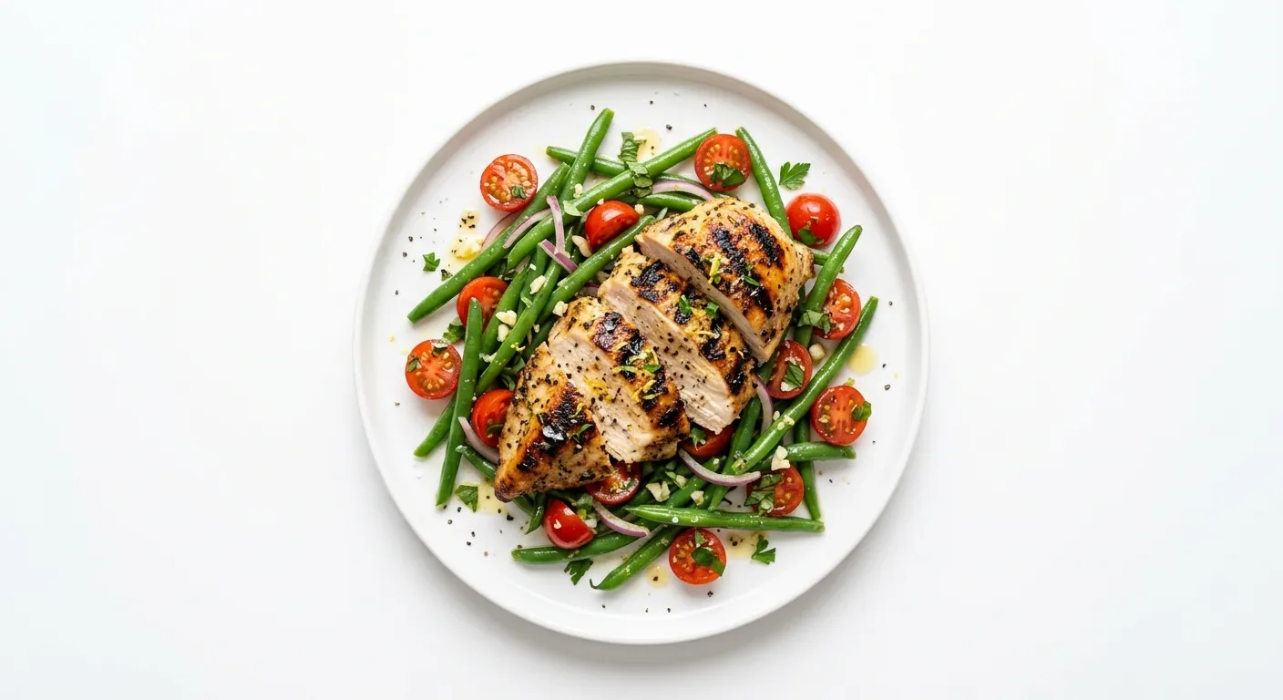 Grilled Chicken with Cherry Tomato and Green Bean Salad