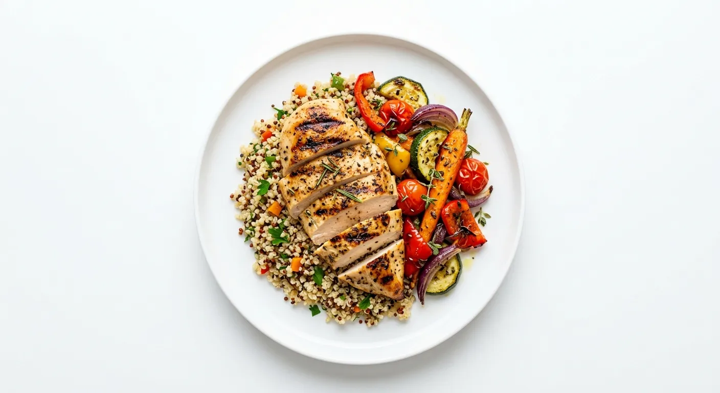 Grilled Chicken with Quinoa and Roasted Autumn Vegetables