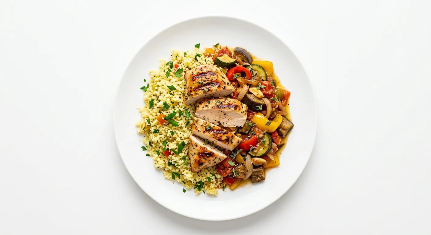Grilled Chicken with Ratatouille and Couscous