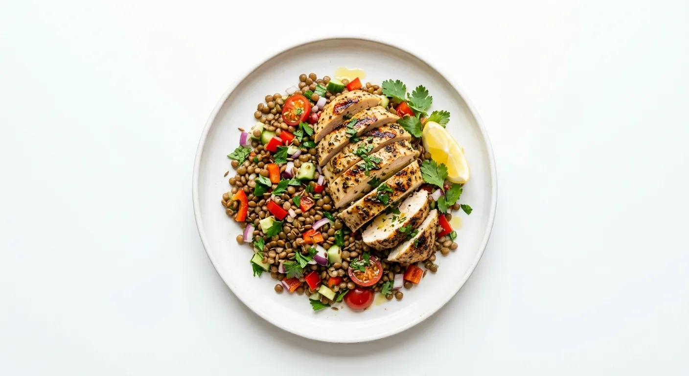 Grilled Chicken with Spiced Lentil Salad
