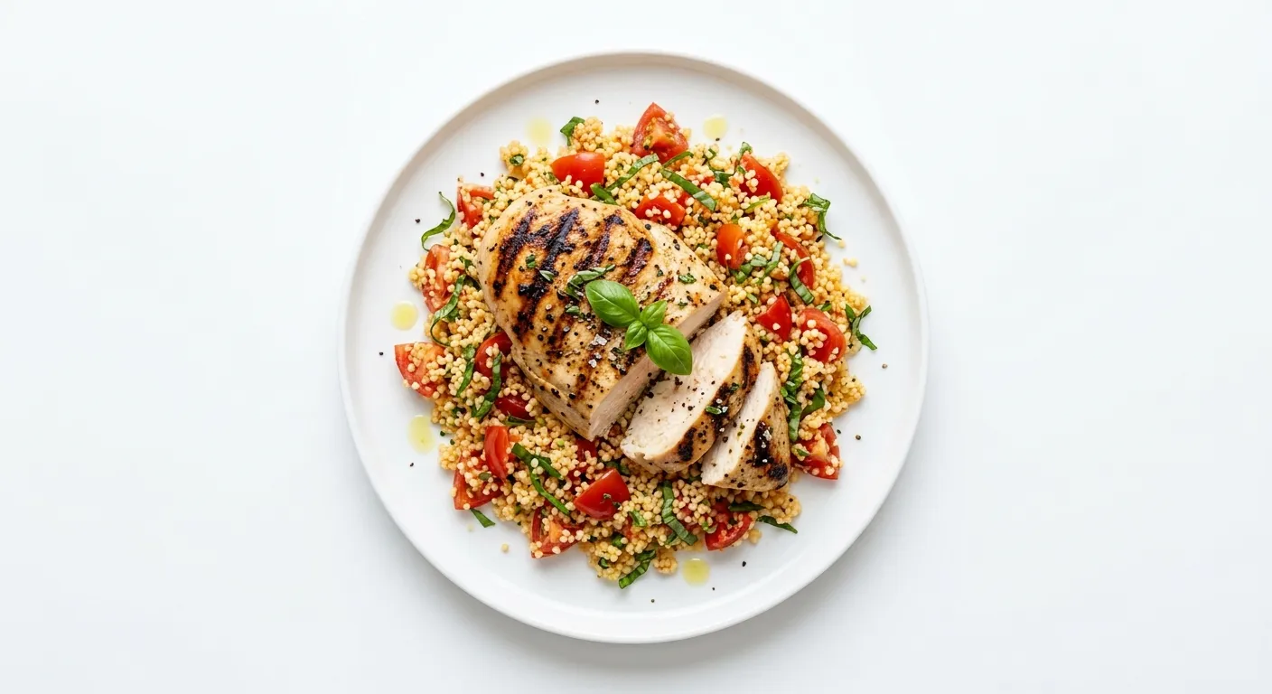 Grilled Chicken with Tomato and Basil Couscous
