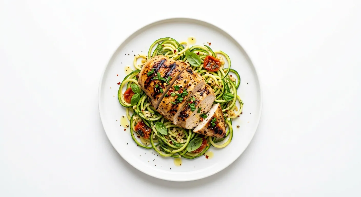 Keto Grilled Chicken with Zucchini Noodles