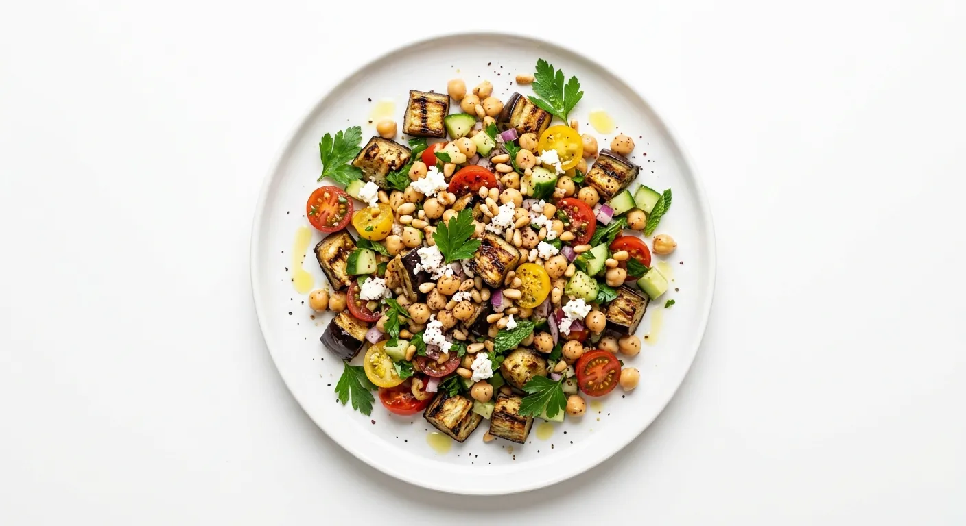 Grilled Eggplant and Chickpea Salad