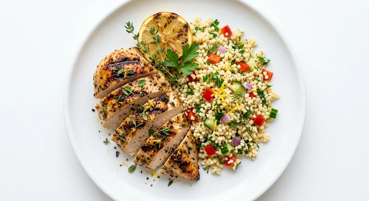 Grilled Lemon Herb Chicken with Quinoa-Free Couscous