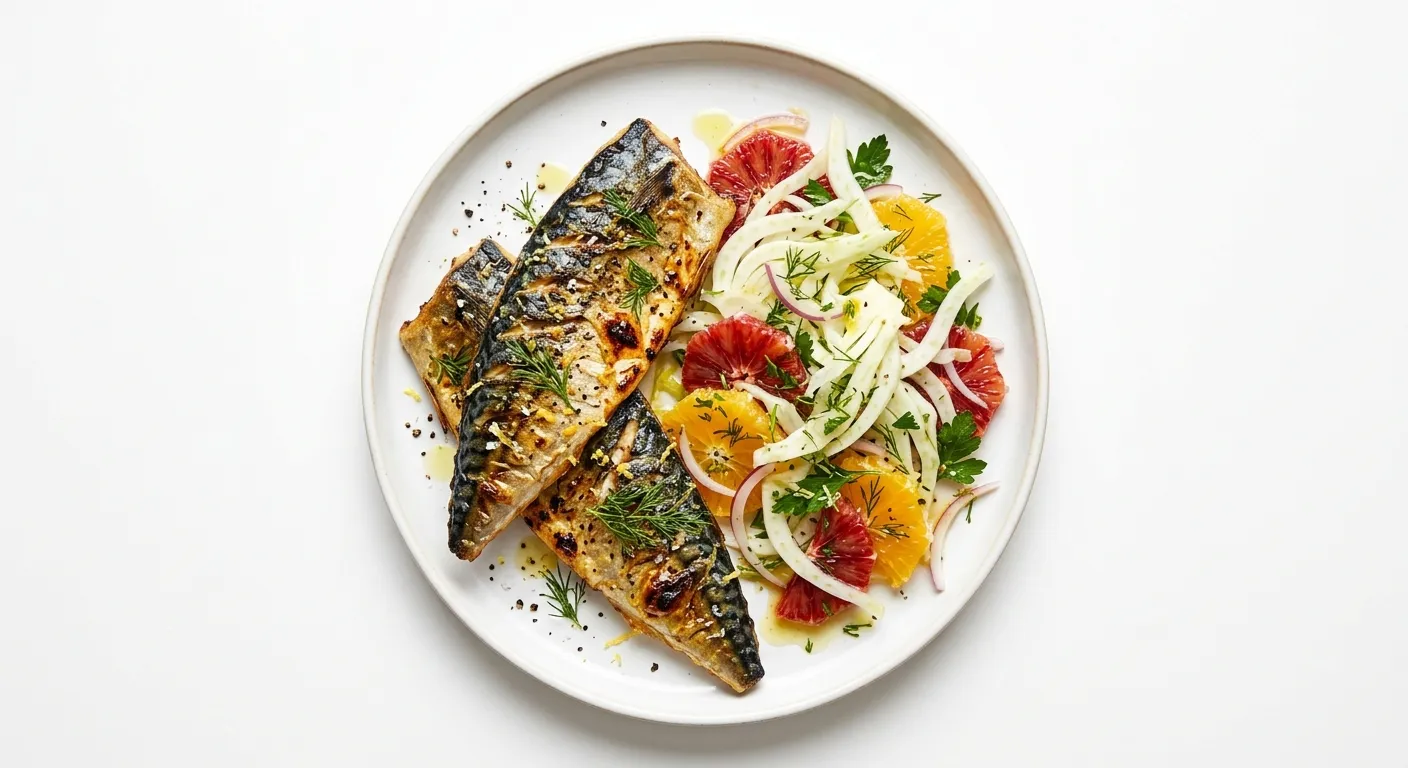 Grilled Mackerel with Fennel and Citrus Salad