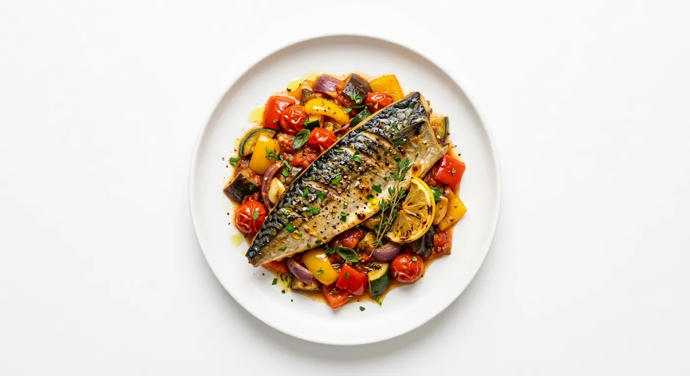 Spicy Grilled Mackerel with Ratatouille