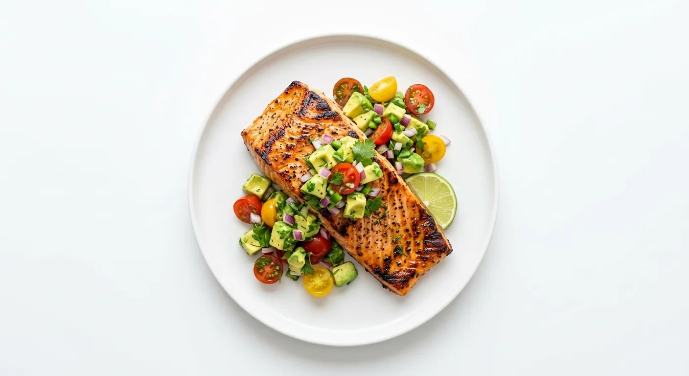 Spicy Grilled Salmon with Avocado Salsa