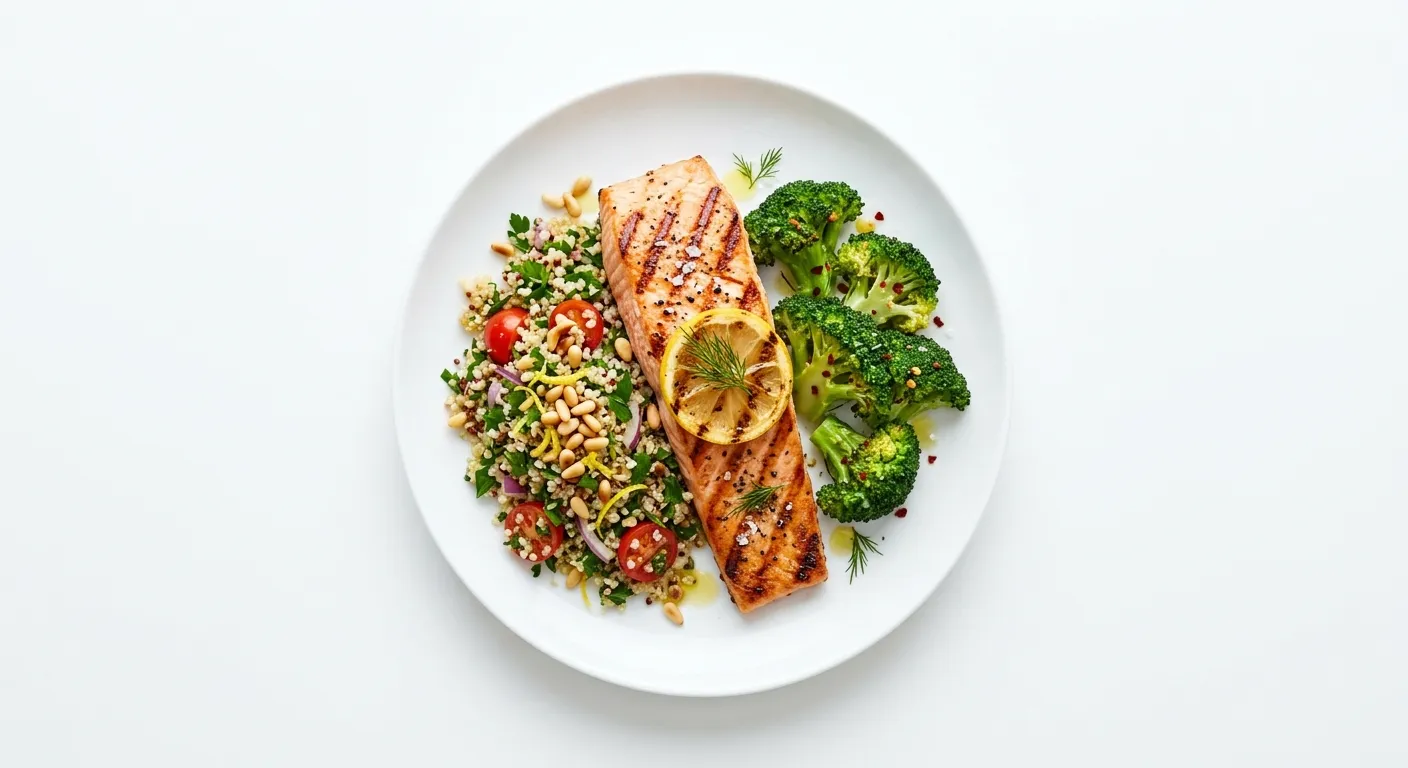 Grilled Salmon with Broccoli and Quinoa