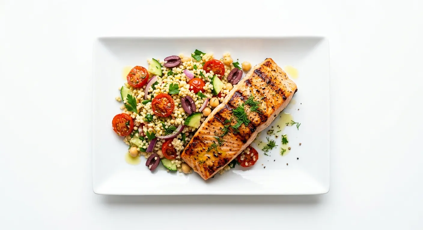 Spicy Grilled Salmon with Mediterranean Couscous