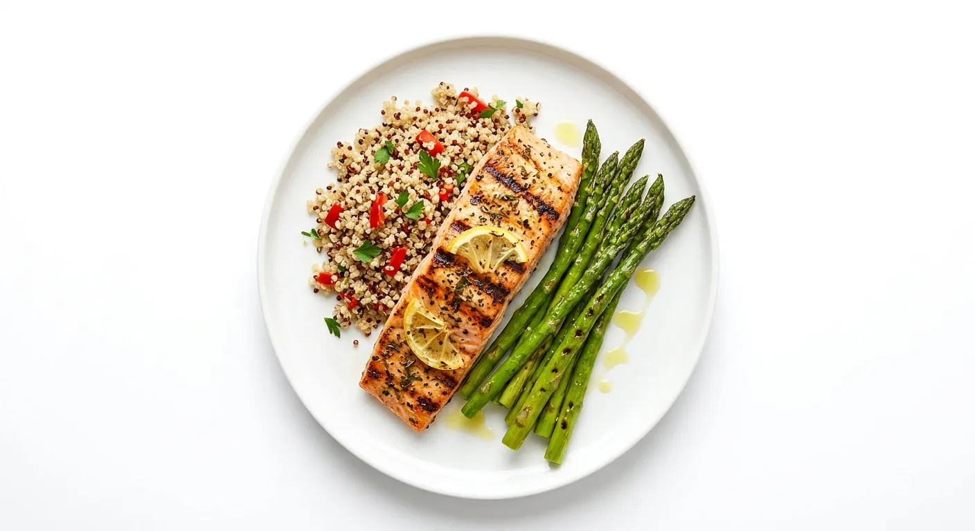 Grilled Salmon with Quinoa and Asparagus