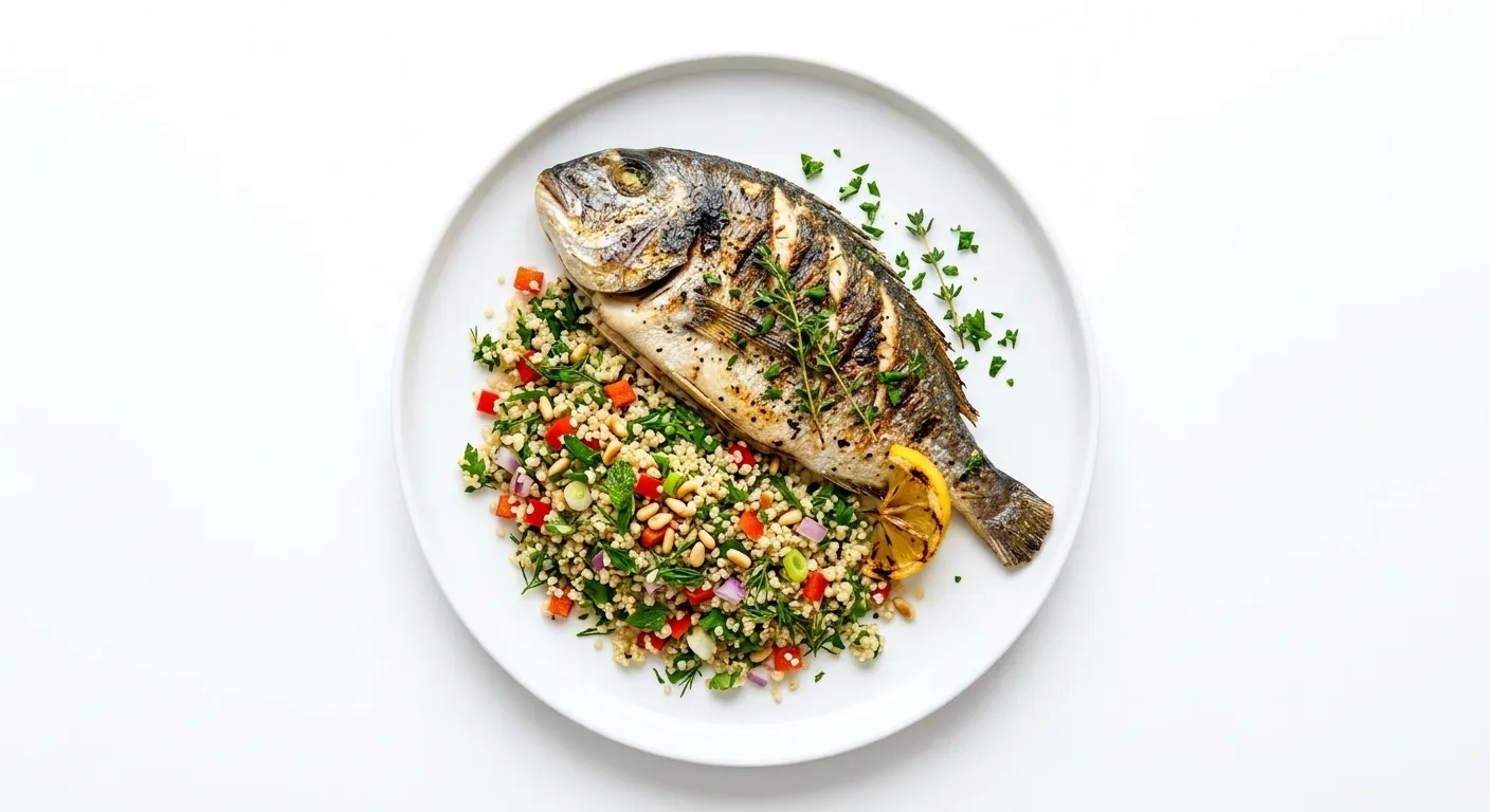 Grilled Sea Bream with Lemon and Herb Quinoa