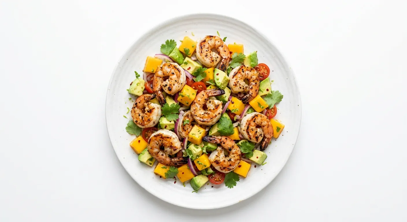 Spicy Grilled Shrimp with Avocado and Mango Salad