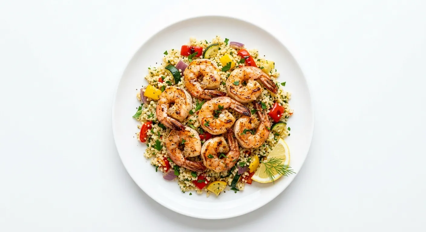 Spicy Grilled Shrimp with Vegetable Couscous