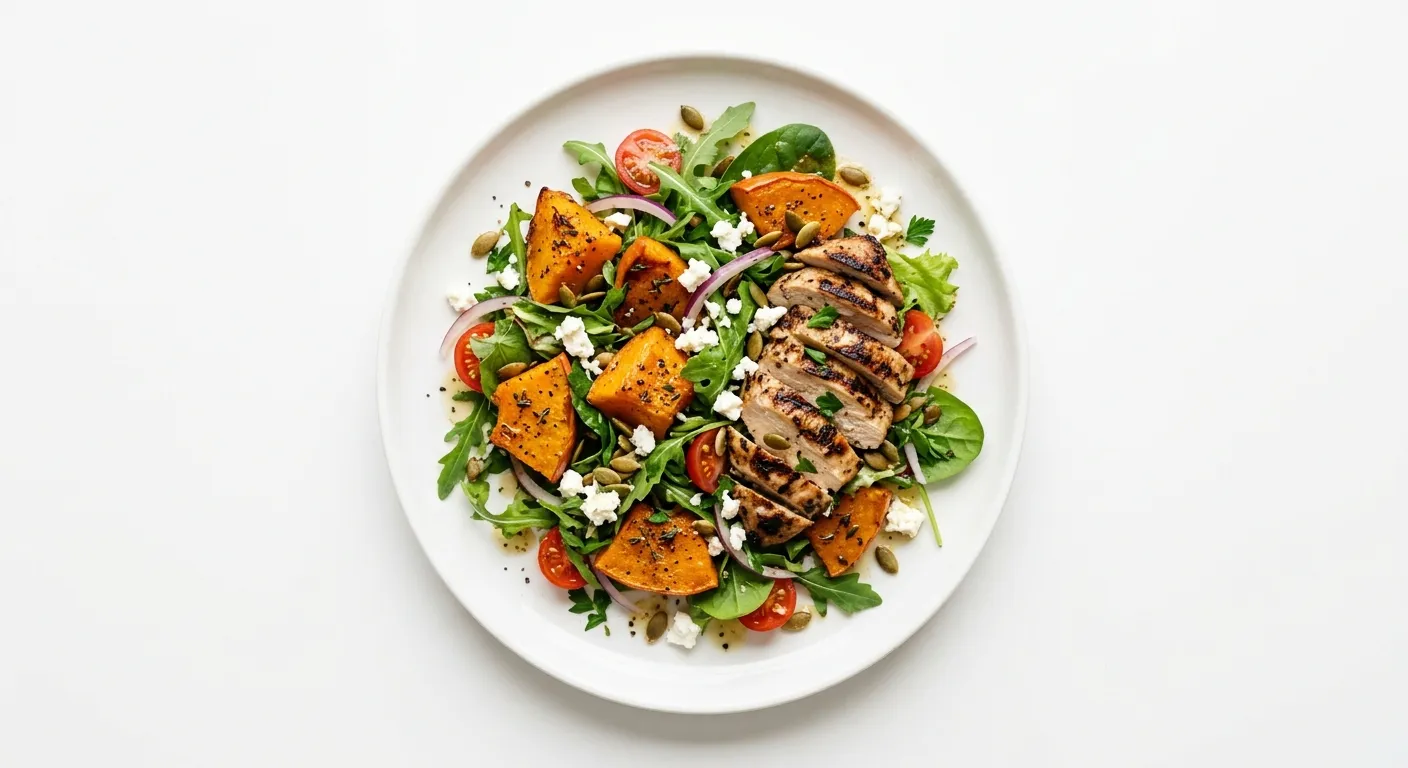 Grilled Turkey and Roasted Pumpkin Salad
