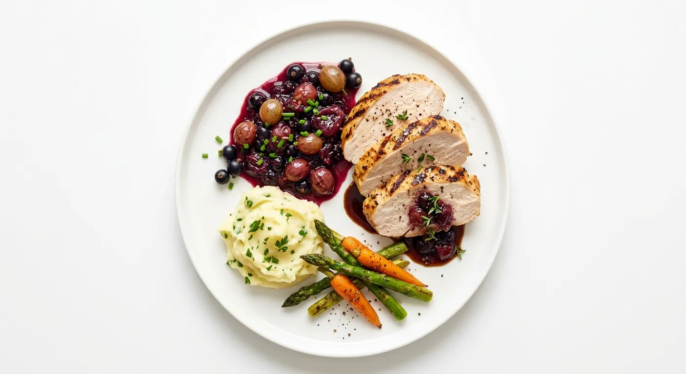 Grilled Turkey with Gooseberry and Blackcurrant Chutney