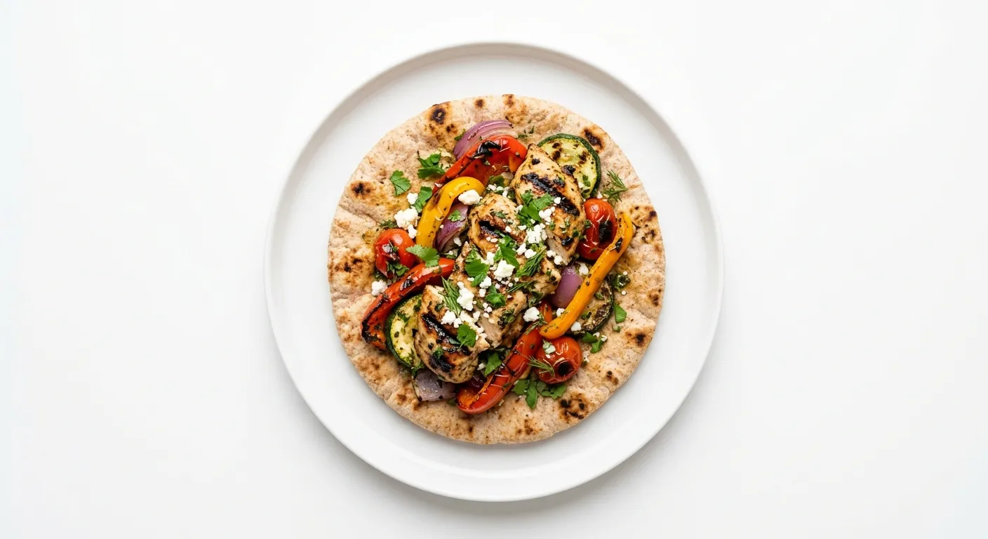 Grilled Vegetable and Chicken Pita