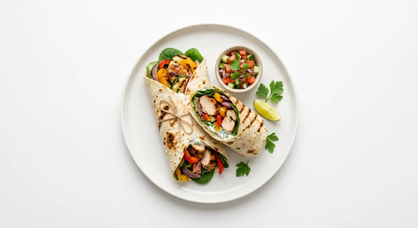 Grilled Vegetable and Chicken Wrap