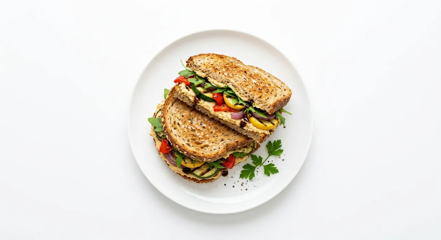 Grilled Vegetable and Hummus Sandwich