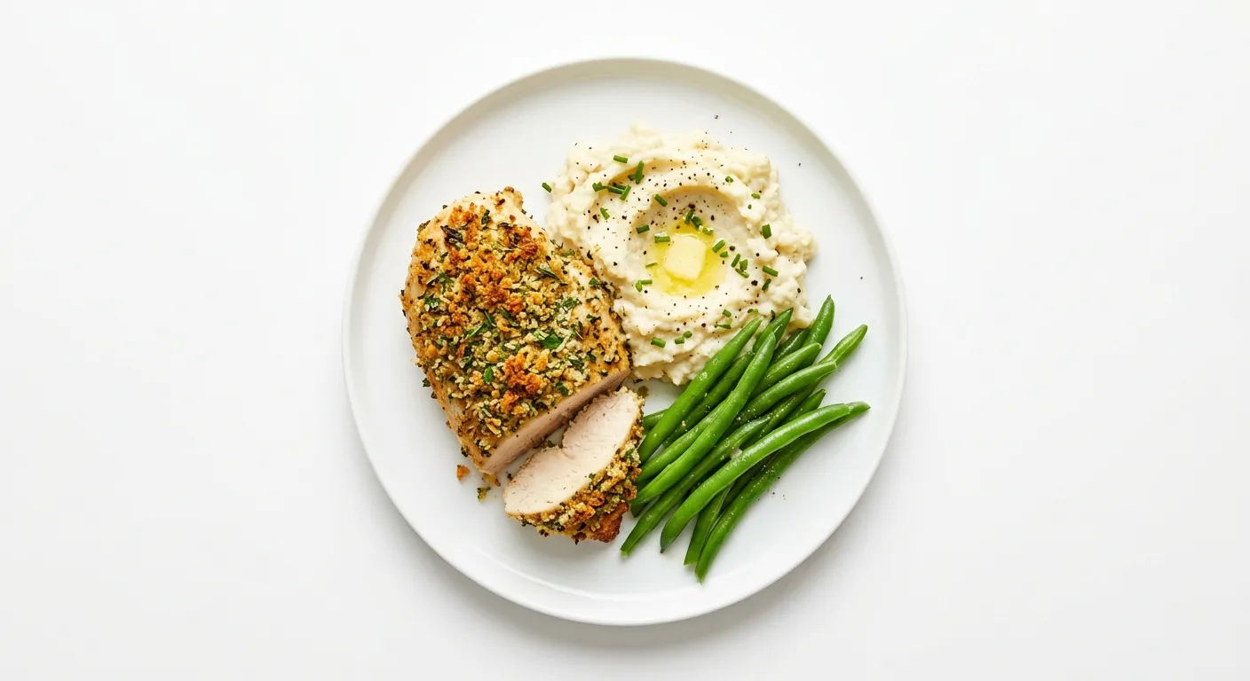 Herb-Crusted Chicken with Mashed Cauliflower